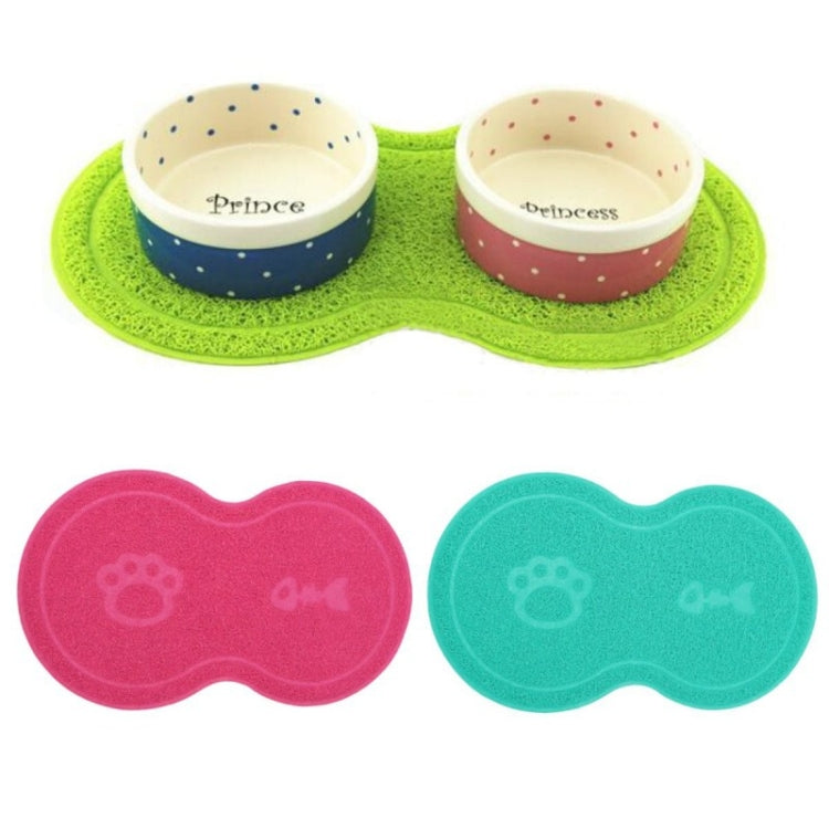 Lovely PVC Cat Litter Mat Eight-shaped Anti-skid Placemat Pet Supplies, Lake Blue, Yellow Green, Rose Red, Gray, Pink, Light Blue, Beige