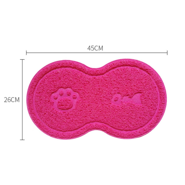 Lovely PVC Cat Litter Mat Eight-shaped Anti-skid Placemat Pet Supplies, Lake Blue, Yellow Green, Rose Red, Gray, Pink, Light Blue, Beige