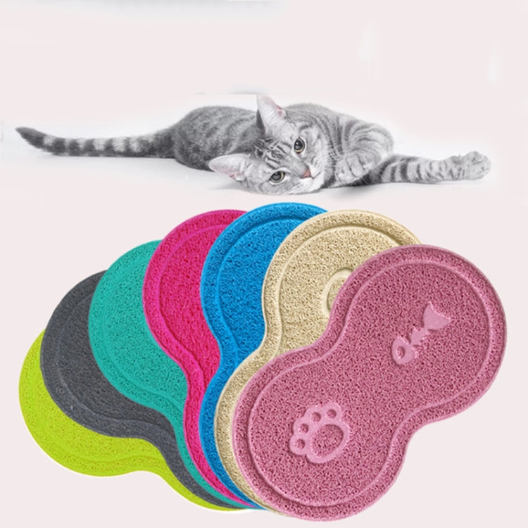 Lovely PVC Cat Litter Mat Eight-shaped Anti-skid Placemat Pet Supplies, Lake Blue, Yellow Green, Rose Red, Gray, Pink, Light Blue, Beige