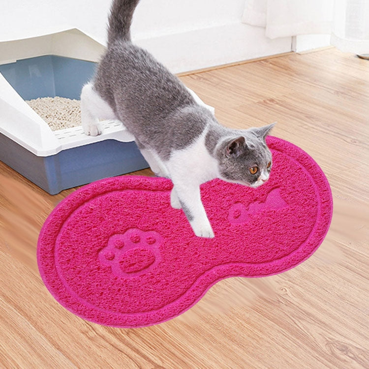 Lovely PVC Cat Litter Mat Eight-shaped Anti-skid Placemat Pet Supplies, Lake Blue, Yellow Green, Rose Red, Gray, Pink, Light Blue, Beige