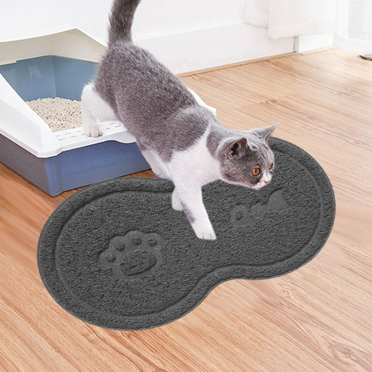 Lovely PVC Cat Litter Mat Eight-shaped Anti-skid Placemat Pet Supplies, Lake Blue, Yellow Green, Rose Red, Gray, Pink, Light Blue, Beige
