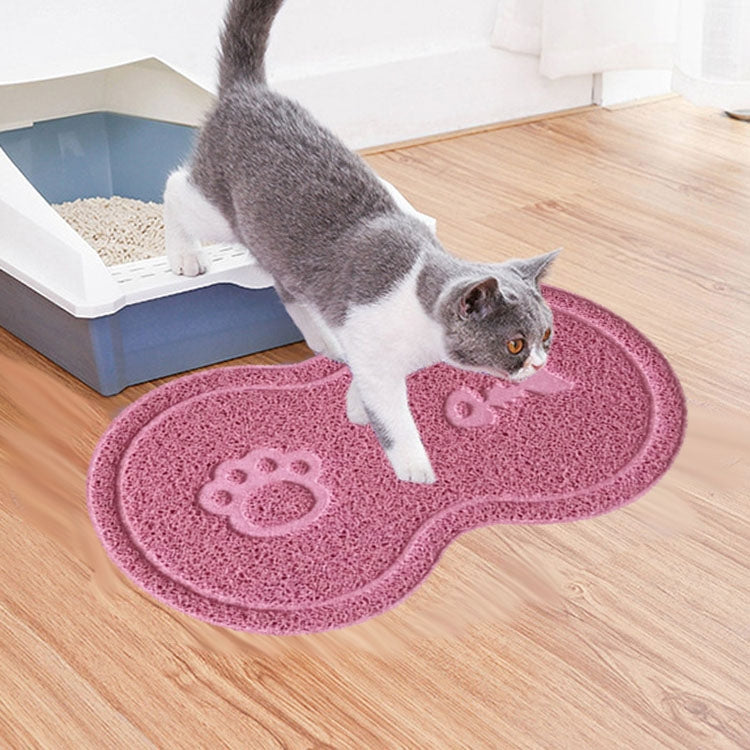 Lovely PVC Cat Litter Mat Eight-shaped Anti-skid Placemat Pet Supplies, Lake Blue, Yellow Green, Rose Red, Gray, Pink, Light Blue, Beige