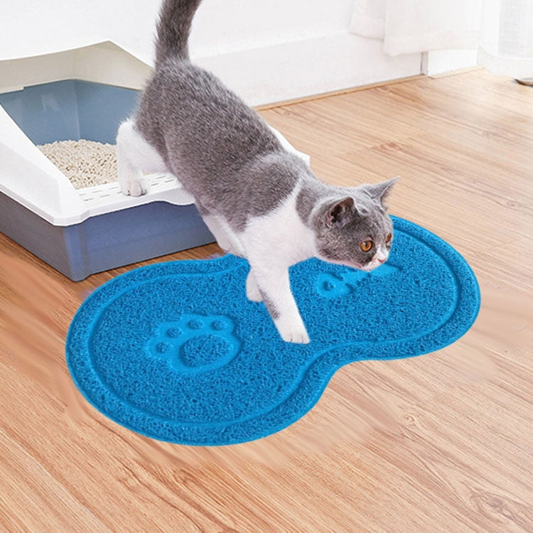 Lovely PVC Cat Litter Mat Eight-shaped Anti-skid Placemat Pet Supplies, Lake Blue, Yellow Green, Rose Red, Gray, Pink, Light Blue, Beige