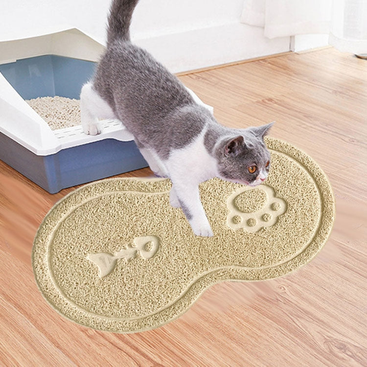 Lovely PVC Cat Litter Mat Eight-shaped Anti-skid Placemat Pet Supplies, Lake Blue, Yellow Green, Rose Red, Gray, Pink, Light Blue, Beige
