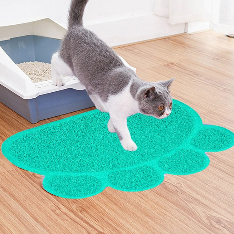 PVC Claw Shaped Cat Litter Mat Pet Placemat Anti-skid Floor Mat Pet Supplies, Rose Red, Yellow Green, Gray, Lake Blue, Coffee, Light Blue