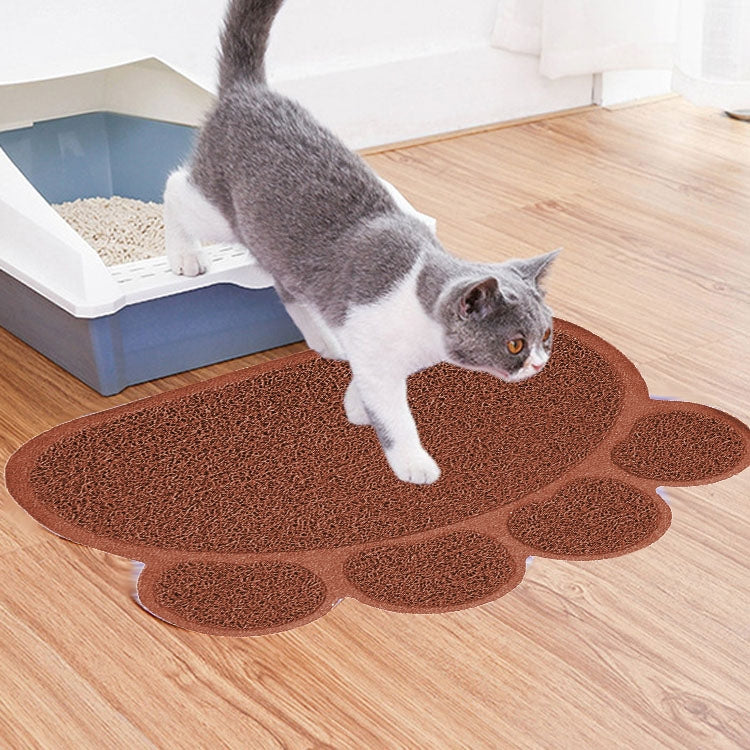 PVC Claw Shaped Cat Litter Mat Pet Placemat Anti-skid Floor Mat Pet Supplies, Rose Red, Yellow Green, Gray, Lake Blue, Coffee, Light Blue