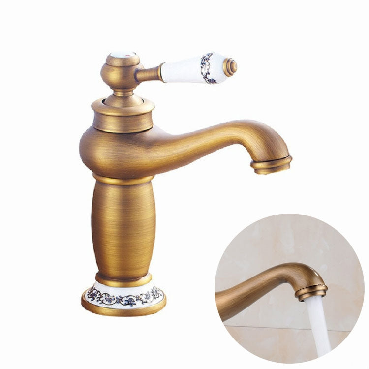 Copper Antique Hot Cold Double Blue White Porcelain Faucet, Black, Antique, Platinum, Black Gold