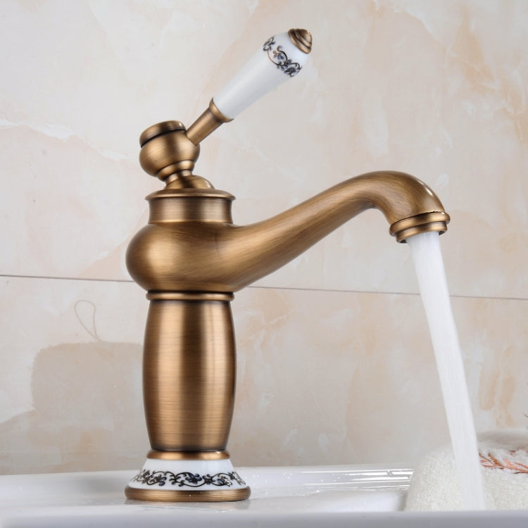 Copper Antique Hot Cold Double Blue White Porcelain Faucet, Black, Antique, Platinum, Black Gold
