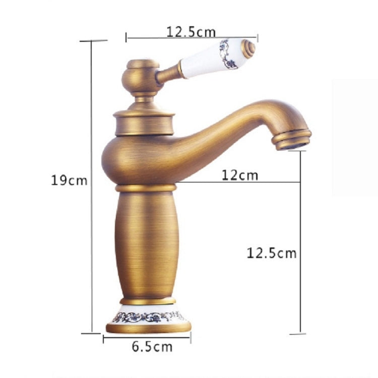 Copper Antique Hot Cold Double Blue White Porcelain Faucet, Black, Antique, Platinum, Black Gold