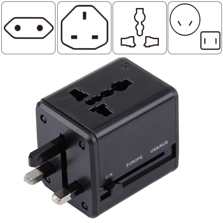 محول عالمي عالمي للسفر بمقابس مخفية مع شاحن مدمج بمنفذي USB للولايات المتحدة والمملكة المتحدة وأستراليا والاتحاد الأوروبي