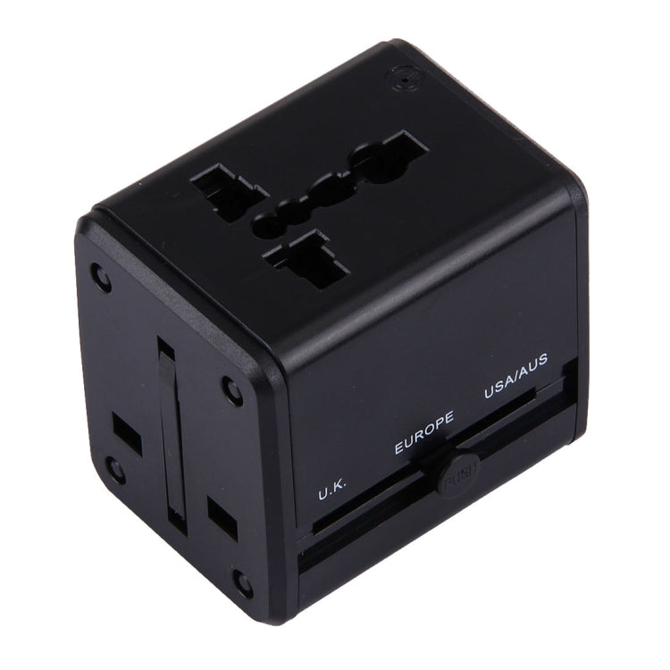 محول عالمي عالمي للسفر بمقابس مخفية مع شاحن مدمج بمنفذي USB للولايات المتحدة والمملكة المتحدة وأستراليا والاتحاد الأوروبي