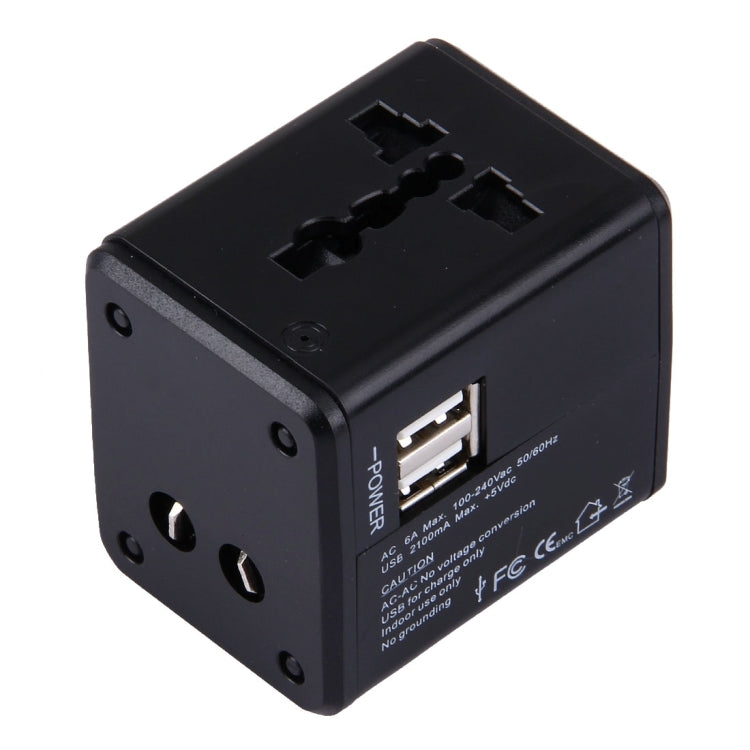 محول عالمي عالمي للسفر بمقابس مخفية مع شاحن مدمج بمنفذي USB للولايات المتحدة والمملكة المتحدة وأستراليا والاتحاد الأوروبي