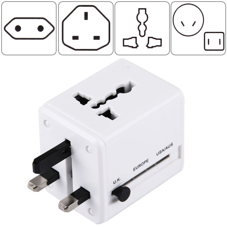 محول عالمي عالمي للسفر بمقابس مخفية مع شاحن مدمج بمنفذي USB للولايات المتحدة والمملكة المتحدة وأستراليا والاتحاد الأوروبي