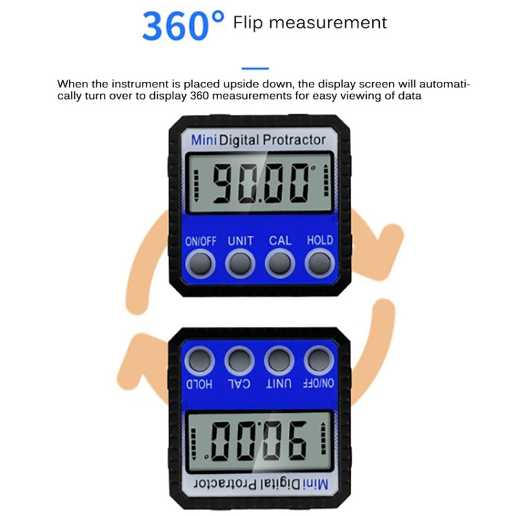 Mini Multi-angle Flip Strong Magnetic Adsorption Angle Ruler Digital Display Inclinometer, Adsorption Angle Ruler