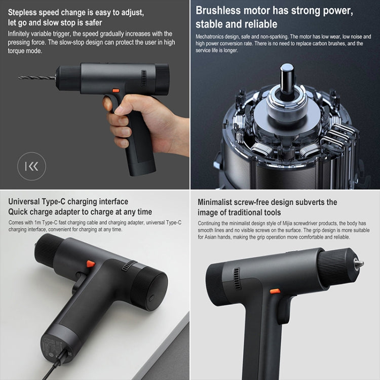 Original Xiaomi Mijia Household Brushless Smart Screen Display Electric Drill, US Plug, Brushless Electric Drill