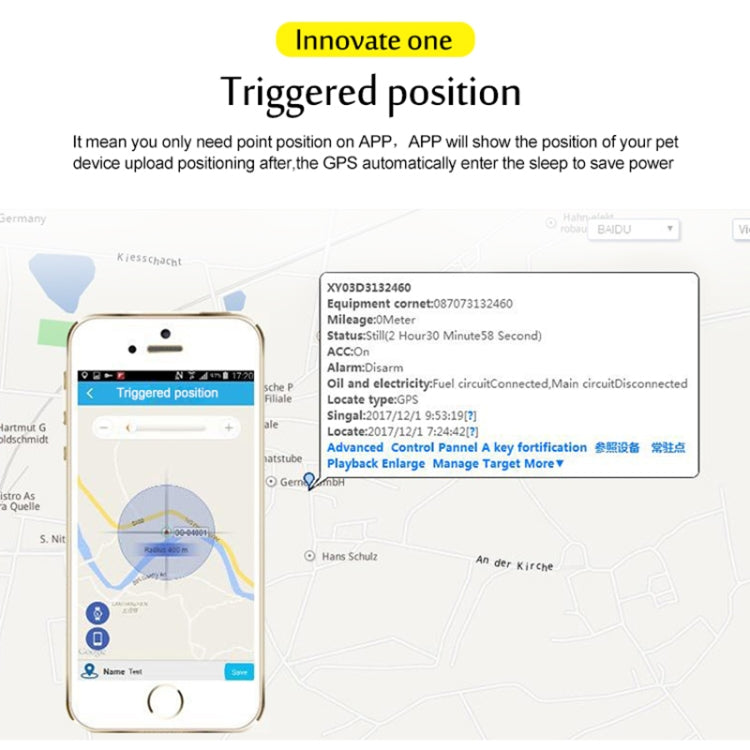جهاز تتبع TK200 2G IP67 مقاوم للماء GPS / GPRS / GSM شخصي / بضائع / حيوان أليف / حقيبة طوق حيوان أليف في الوقت الفعلي، TK200