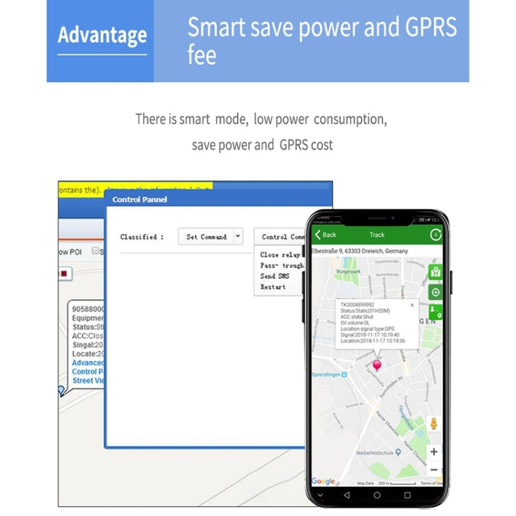 TK202B 2G Car Truck Vehicle Tracking GSM GPRS GPS Tracker Support AGPS, Battery Capacity: 5000MA, 2G 5000mAh