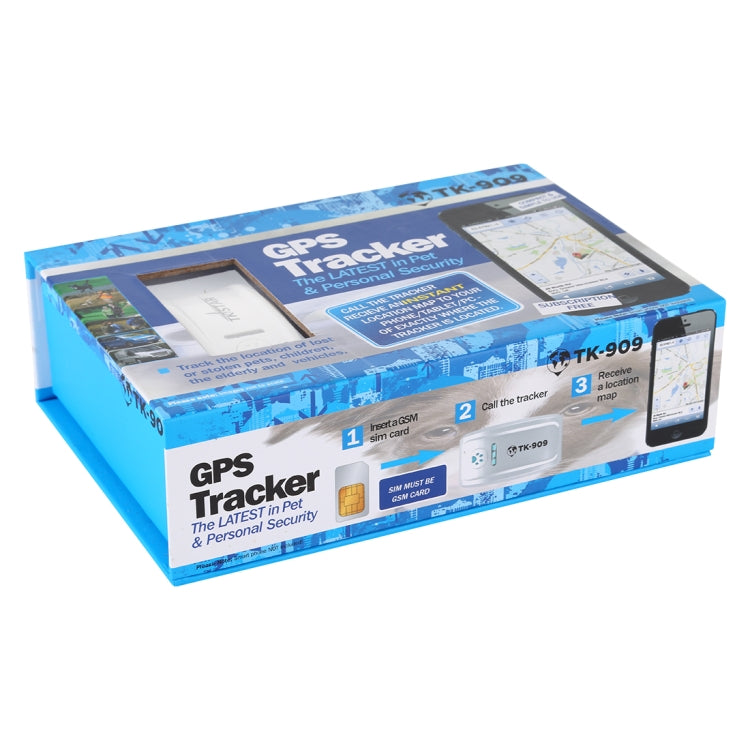 جهاز تتبع الحيوانات الأليفة TK-909 GPS / GPRS / GSM، طوق الحيوانات الأليفة، جهاز تتبع في الوقت الفعلي، TK-909