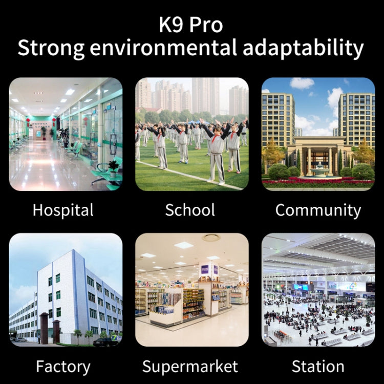 مقياس حرارة الجسم K9 Pro بدون استخدام اليدين مع مستشعر مسافة وحساس للضوء + موزع صابون سائل أوتوماتيكي بدون تلامس سعة 1000 مل مع قاعدة تثبيت، K9 Pro