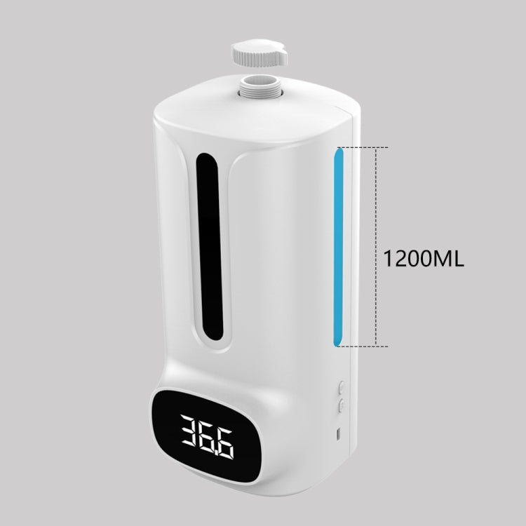 K9 Pro Plus Handsfree Non-contact Body Thermometer + 1000ml Automatic Non-contact Liquid Soap Dispenser with Base Mount, 15 Languages Voice Broadcast, K9 Pro Plus