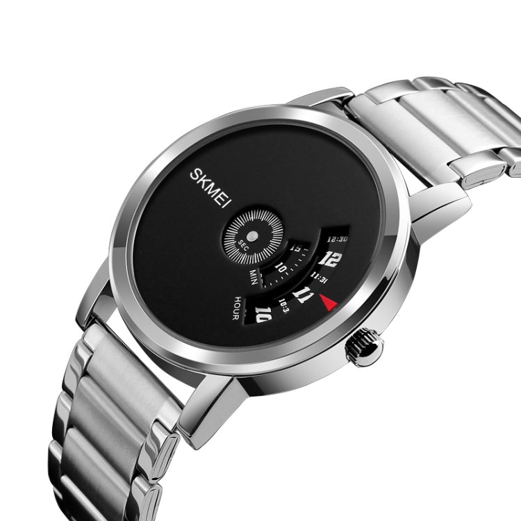 SKMEI 1260 Fashion Creative Pointer 30m Waterproof Quartz Wrist Watch with Stainless Steel Watchband