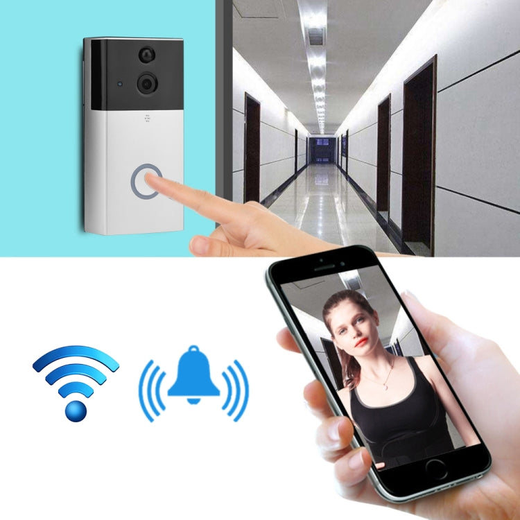 كاميرا مراقبة VESAFE HD 720P مع جرس باب ذكي مزود بفيديو وواي فاي، تدعم بطاقة TF والرؤية الليلية بالأشعة تحت الحمراء وتطبيق كشف الحركة لنظامي التشغيل iOS وAndroid، VS-A5 أسود، VS-A4 فضي
