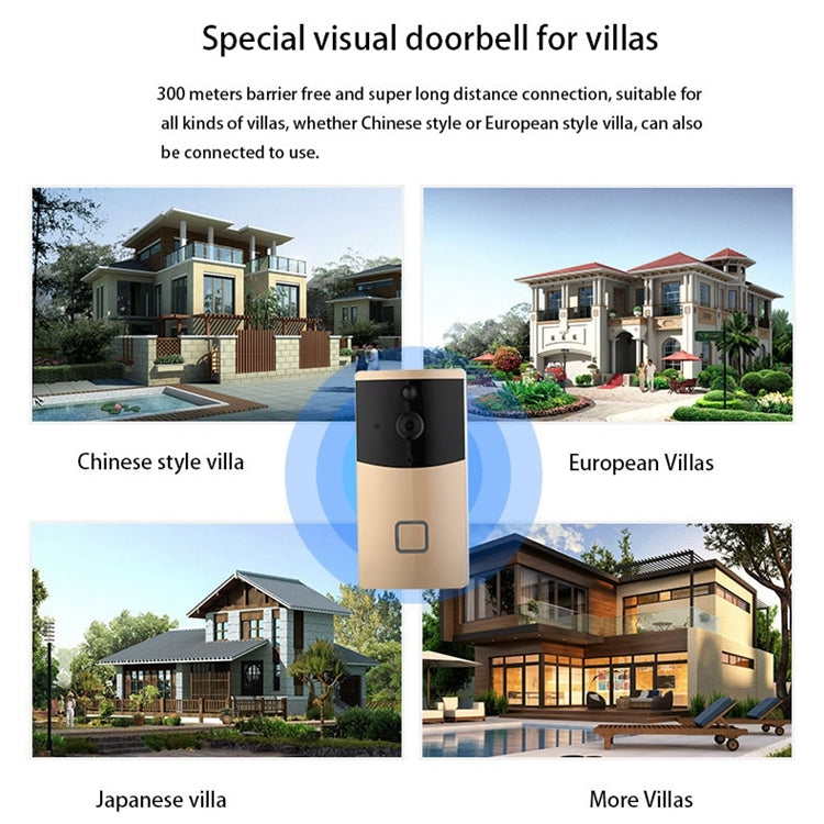 كاميرا مراقبة VESAFE Home VS-M2 عالية الدقة 720 بكسل، جرس باب ذكي مزود بفيديو واي فاي، يدعم بطاقة TF والرؤية الليلية وتطبيق كشف الأشعة تحت الحمراء لنظامي التشغيل IOS وAndroid، VS-M2
