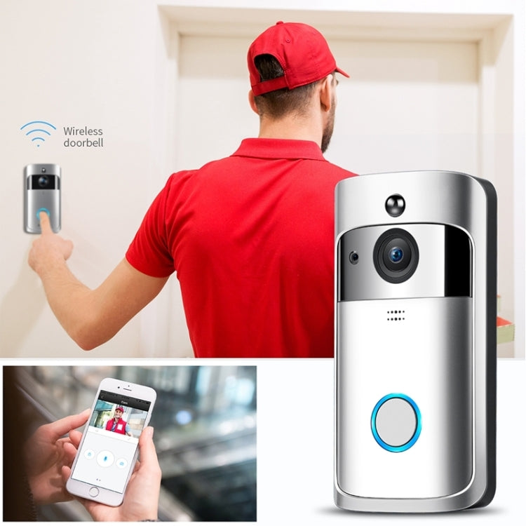 جرس باب ذكي M4 بدقة 720 بكسل، مزود بخاصية WiFi وفيديو منخفض الطاقة للغاية، مزود بثلاث فتحات للبطارية، ويدعم المراقبة عن بُعد عبر الهاتف المحمول والرؤية الليلية، وعدسة كاميرا بزاوية واسعة 166 درجة