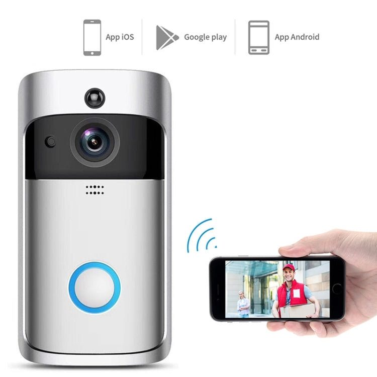 جرس باب ذكي M4 بدقة 720 بكسل، مزود بخاصية WiFi وفيديو منخفض الطاقة للغاية، مزود بثلاث فتحات للبطارية، ويدعم المراقبة عن بُعد عبر الهاتف المحمول والرؤية الليلية، وعدسة كاميرا بزاوية واسعة 166 درجة