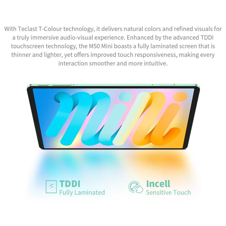 تابلت تيكلاست M50 ميني واي فاي، 4 جيجابايت + 128 جيجابايت، 8.7 بوصة، أندرويد 15، Unisoc T606 ثماني النواة، M50 ميني
