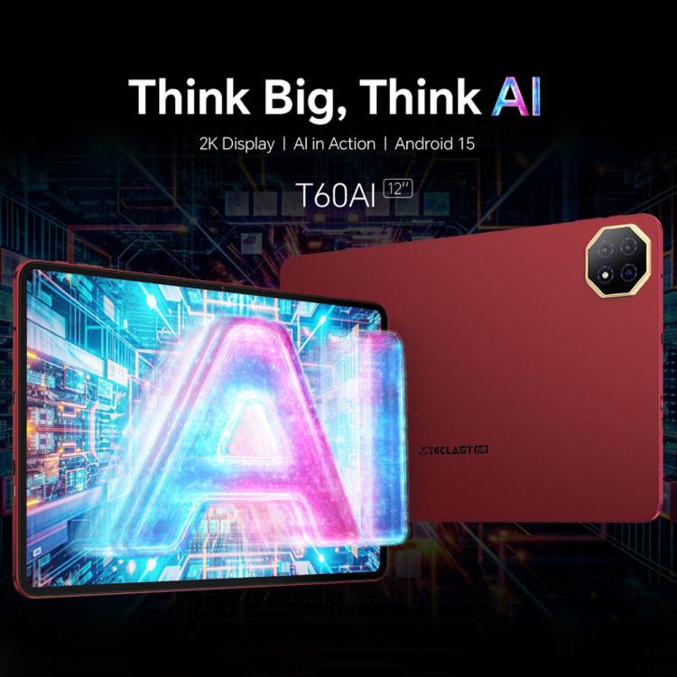 كمبيوتر لوحي Teclast T60AI واي فاي، 6 جيجابايت + 128 جيجابايت، 12 بوصة، أندرويد 15 Allwinner A733 ثماني النواة مع وحدة معالجة عصبية، T60AI