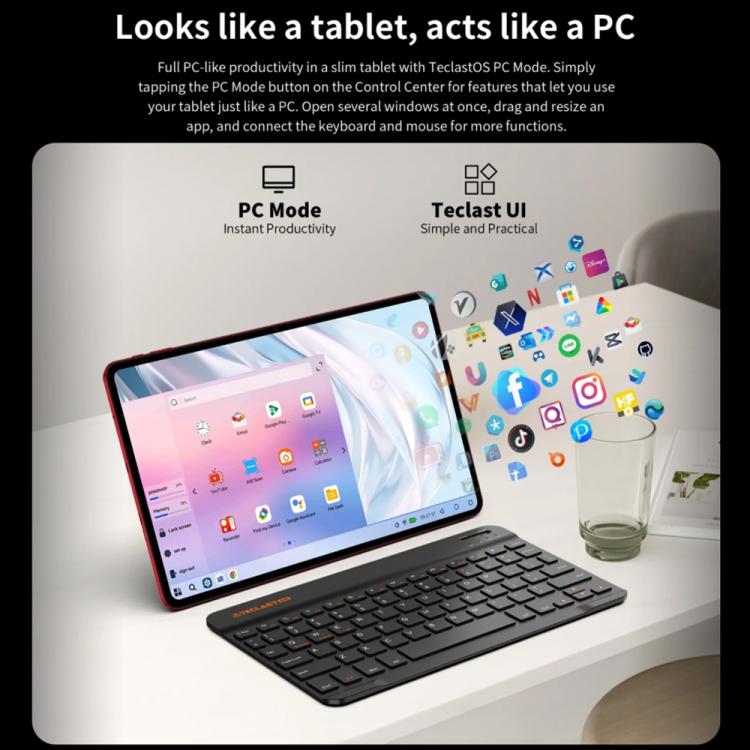 كمبيوتر لوحي Teclast T60AI واي فاي، 6 جيجابايت + 128 جيجابايت، 12 بوصة، أندرويد 15 Allwinner A733 ثماني النواة مع وحدة معالجة عصبية، T60AI
