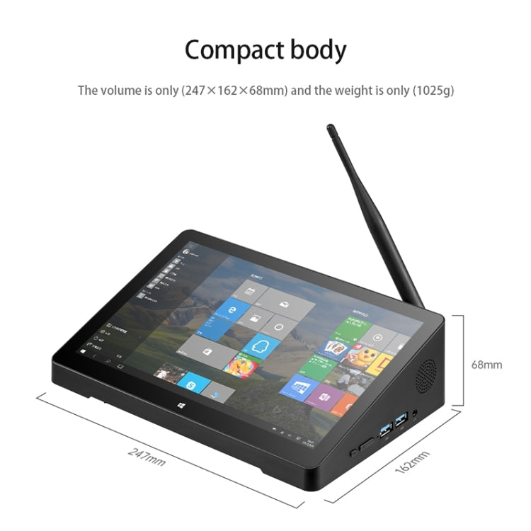 PiPo H10PRO All-in-One Mini PC, 10.1 inch, 8GB+128GB+512GB, Windows 11 Intel Alder Lake N100 Quad Core, US Plug, H10PRO 8GB+128GB+512GB