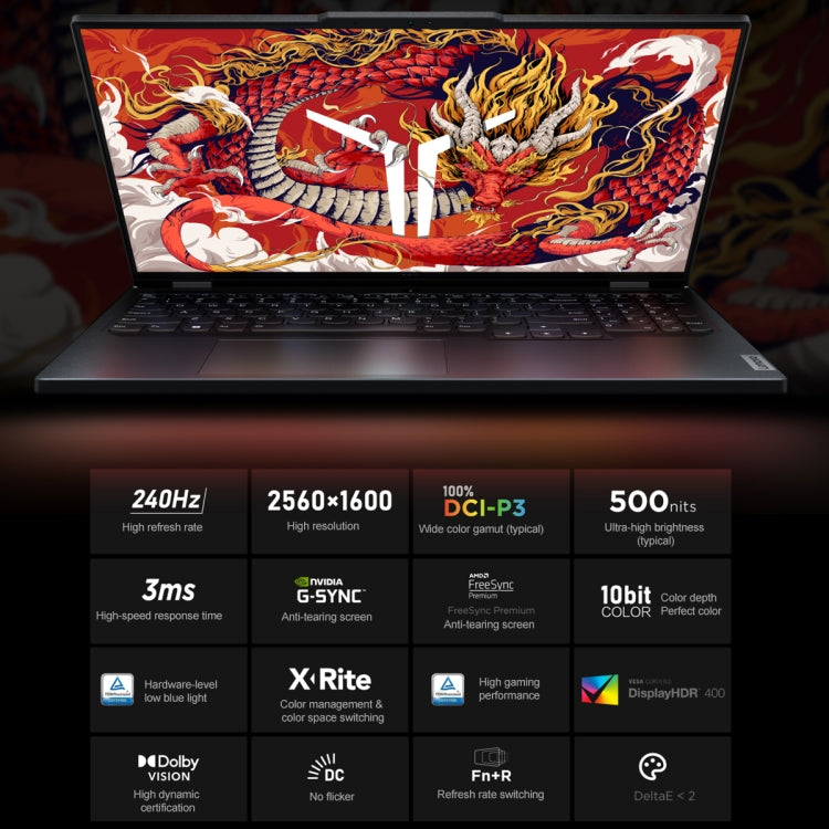 لابتوب لينوفو ليجون Y9000P 2024، 16 بوصة، 16 جيجابايت + 1 تيرابايت، ويندوز 11، معالج AMD Ryzen 9 7945HX 16-Core، قابس أمريكي