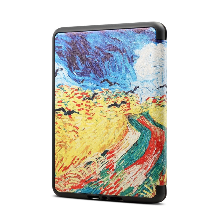 Van Gogh Oil Painting Pattern Horizontal Flip PU + TPU Leather Protective Case for Amazon Kindle Paperwhite 4 (2018), with Sleep & Wake-up Function, Kindle Paperwhite 4 (2018)