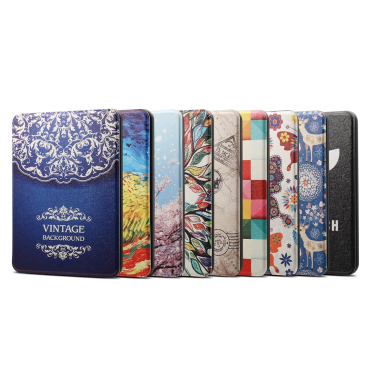 Van Gogh Oil Painting Pattern Horizontal Flip PU + TPU Leather Protective Case for Amazon Kindle Paperwhite 4 (2018), with Sleep & Wake-up Function, Kindle Paperwhite 4 (2018)