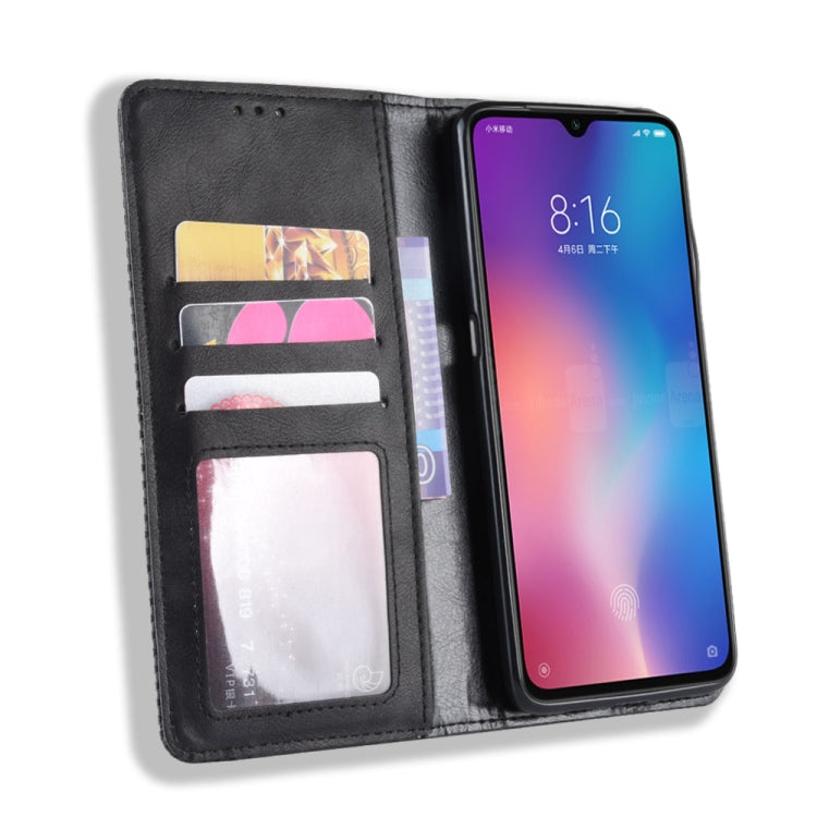 جراب جلدي أفقي قابل للطي بمشبك مغناطيسي بتصميم كلاسيكي لهاتف Xiaomi Mi 9، مع حامل وفتحات للبطاقات ومحفظة، لهاتف Xiaomi Mi 9
