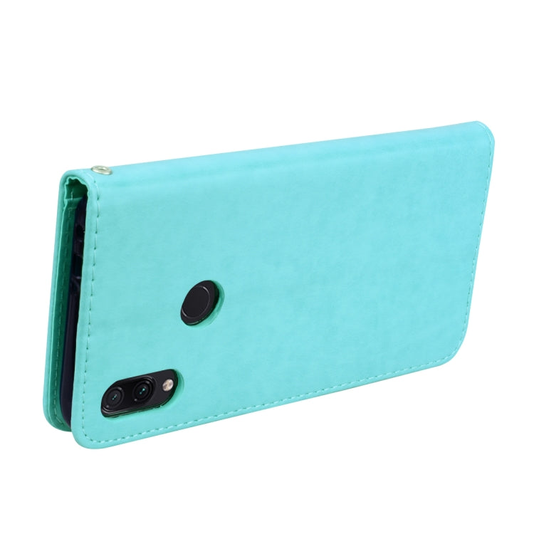 جراب جلدي PU منقوش باللون الوردي، قابل للطي أفقيًا، لهاتف Xiaomi Redmi Note 7، مع حامل وفتحات للبطاقات ومحفظة، لهاتف Xiaomi Redmi Note 7
