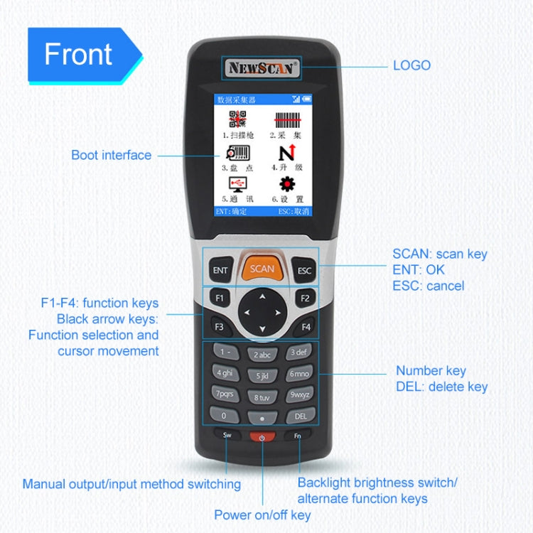 NEWSCAN NS3309 ماسح ضوئي ليزري أحادي البعد USB + ماسح باركود لاسلكي، NS3309L