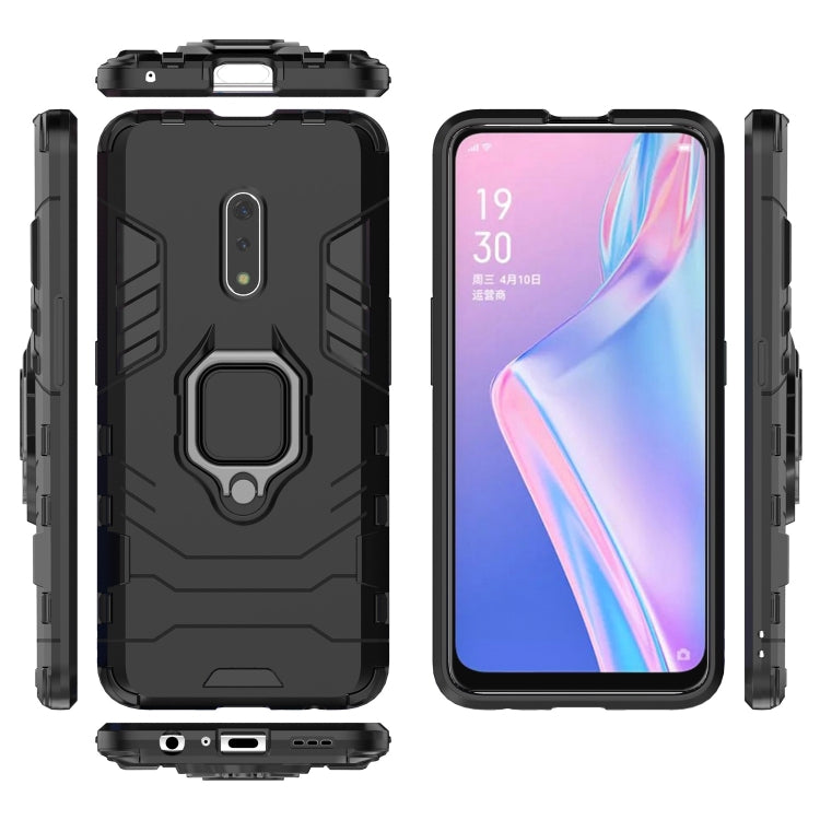 جراب حماية مقاوم للصدمات من البولي كربونات والبولي يوريثان الحراري لهاتف OPPO K3 / Realme X، مع حامل حلقي مغناطيسي، لهاتف OPPO K3