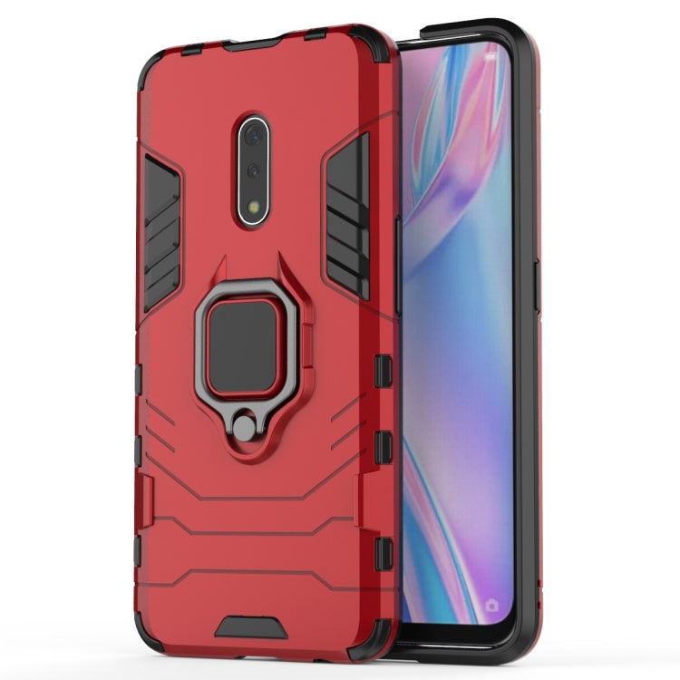 جراب حماية مقاوم للصدمات من البولي كربونات والبولي يوريثان الحراري لهاتف OPPO K3 / Realme X، مع حامل حلقي مغناطيسي، لهاتف OPPO K3