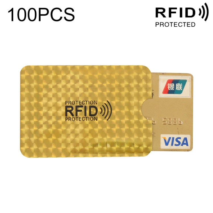100pcs Aluminum Foil RFID Blocking Credit Card ID Bank Card Case Card Holder Cover, Size: 9 x 6.3cm