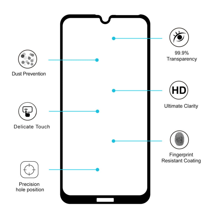 ENKAY Hat-prince Full Glue 0.26mm 9H 2.5D Full Screen Tempered Glass Film For Huawei Enjoy 9, For Huawei Enjoy 9 (1 PC)