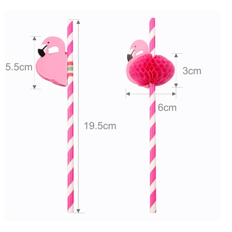 50 PCS 3D Flamingo Jungle Paper Straws Party Decorations Cocktail Straw (Pink), Cocktail Straw (Flamingo Pink)