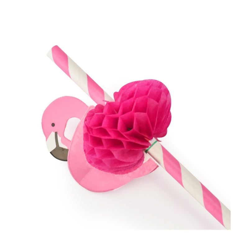 50 PCS 3D Flamingo Jungle Paper Straws Party Decorations Cocktail Straw (Pink), Cocktail Straw (Flamingo Pink)