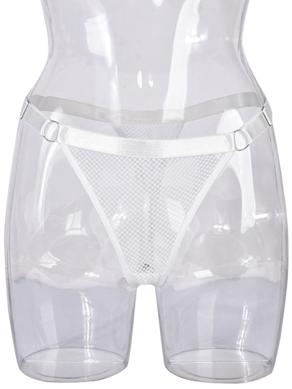 Fishnet Low Waist Adjustable Belt Comfortable See-Through Women's Sexy Panties