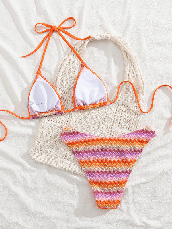Sexy halter neck backless beach bikini