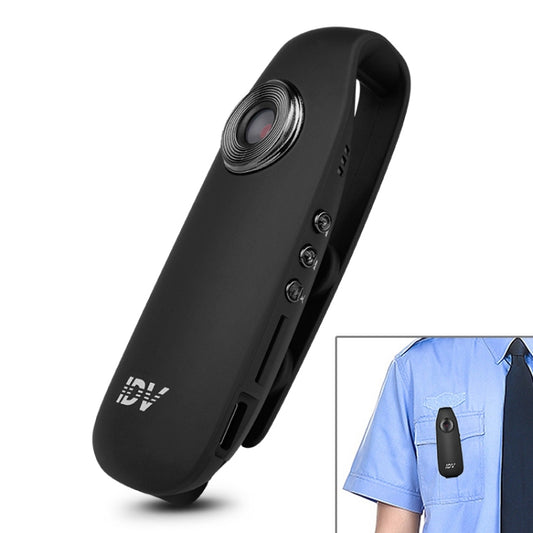 جهاز تسجيل إنفاذ القانون IDV 007 عالي الدقة 1080 بكسل بتصميم مشبك، جهاز تسجيل مراقبة صغير محمول، يدعم كشف الحركة وبطاقة TF (بحد أقصى 128 جيجابايت)