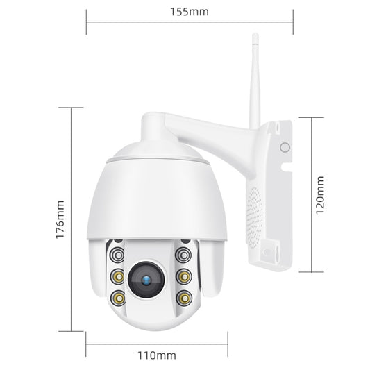 كاميرا ذكية QX2 1080P HD 360 درجة بانورامية واي فاي ليلاً ونهارًا ملونة بالكامل IP66 مقاومة للماء، تدعم كشف الحركة / صوت ثنائي الاتجاه / بطاقة TF، قابس أمريكي، إصدار واي فاي