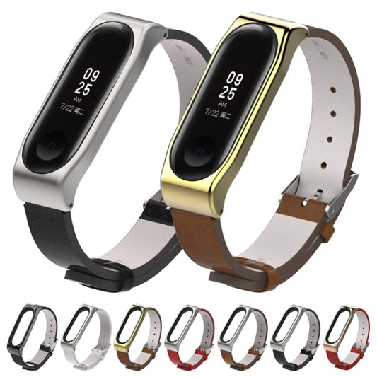 سوار ساعة Mijobs المعدني بدون براغي من جلد البولي يوريثان لساعة Xiaomi Mi Band 3 و4 و5 و6، بدون حامل، CA0140A، CA0140B، CA0140C، CA0140D، CA0140E، CA0140F، CA0140G
